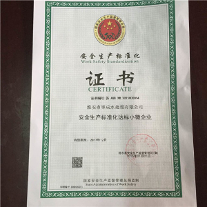 安全生產(chǎn)標(biāo)準(zhǔn)化證書(shū) 安全生產(chǎn)標(biāo)準(zhǔn)化證書(shū)